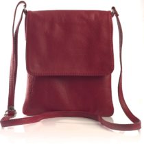 LiaTalia Womens Small Cross-Body Bag - 100% Real Italian Soft Leather Handbag - Crossbody Messenger Shoulder Purse - Mini Size - AMBER (Red)