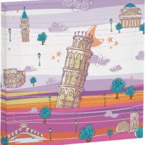 Eiffel Baby Italia Canvas 27 x 27 cm, Mauve/Orange