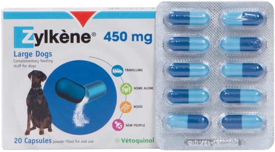 Zylkene Calming Supplement for Large Dogs (30 to 60kg) 450mg | Helps Ease Pet Anxiety in Stressful situations | Easily Administered | 20 Capsules