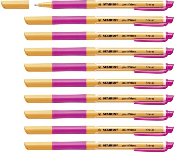 Gel Rollerball - STABILO pointVisco Box of 10 Pink