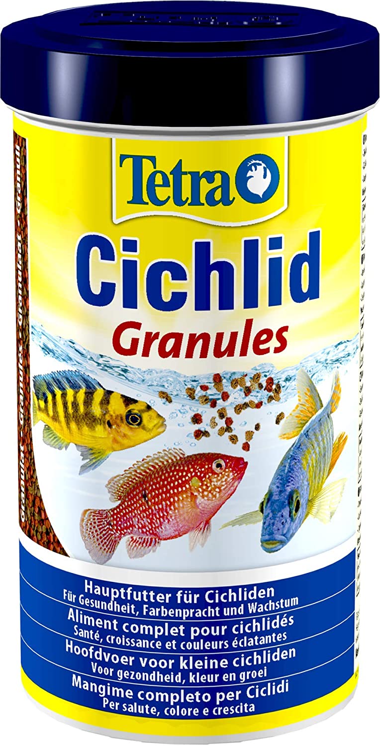 Tetra Cichlid Granules (main feed mix for medium sized cichlids 2 different granulates), 500 ml can, Multicolored, 225 g (Pack of 1)