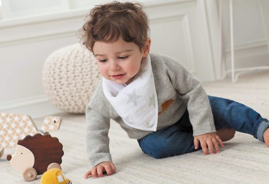 aden + anais essentials Bandana Baby Bib, 100% Cotton Muslin, 3 Layer Burp Cloth, Super Soft & Absorbent for Infants, Newborns and Toddlers, Adjustable with Snaps, 2 Pack, dusty - Image 4