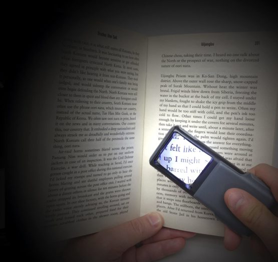 Carson PO-55 MiniBrite 5x Pocket Magnifier with Built-In LED Light and Sliding Case, Black - Image 3