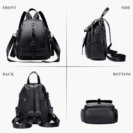 ALTOSY Leather Backpack Purse Women Convertible Shoulder Bag Portable Knapsack Fashion Daypack - Image 4