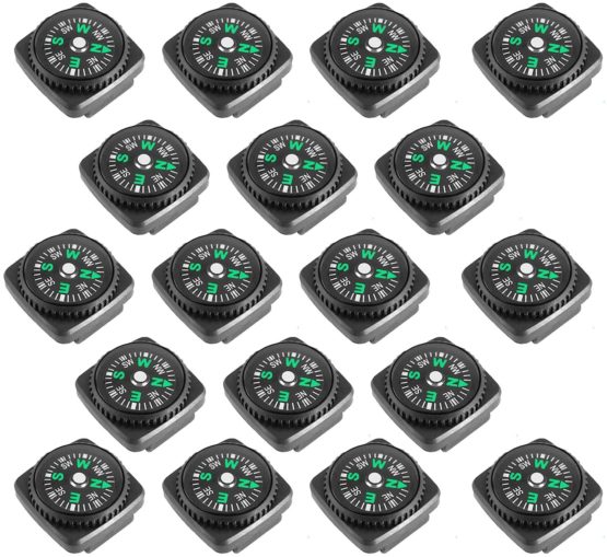 REKYO 20PCS Button Compass Mini Compass for Paracord Bracelet Liquid Filled Compass for Emergency Survival Watch Band Paracord Bracelet Watchband Paracord Bracelets