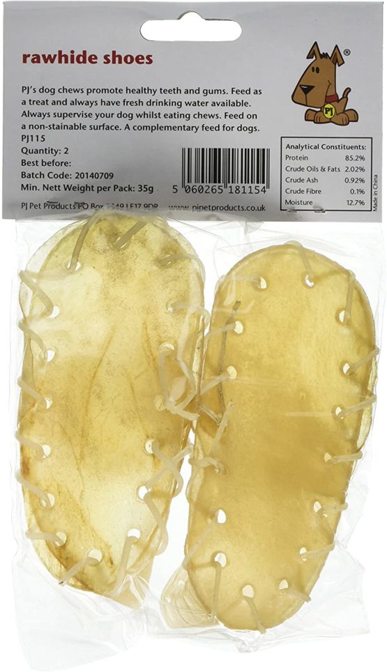 PJ Pet Poducts Rawhide Shoes 12 cm 20 g (Pack Of 10) - Image 2