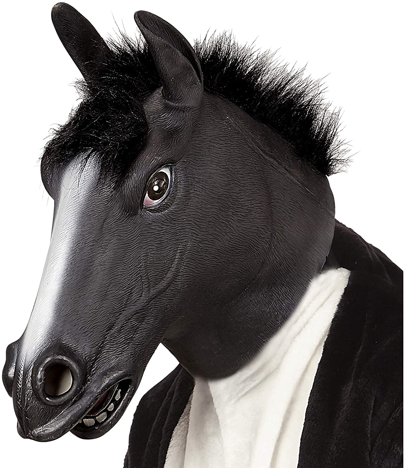 Widmann W MILANO Party Fashion - Full Head Mask Horse with Plush Hair, Animal Mask for Carnival Theme Party
