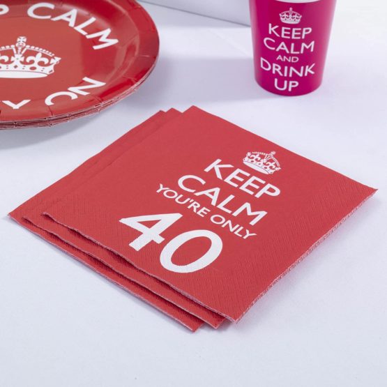 Neviti 597758 "Keep Calm You're Only 40" Napkin - Image 3