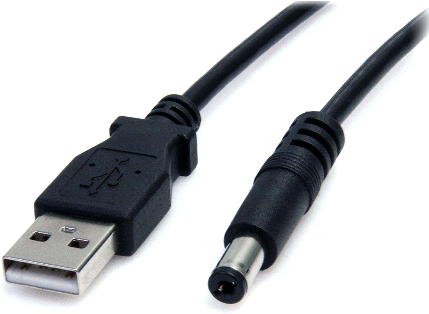 StarTech.com 3ft (91cm) USB to Type M Barrel Cable, USB to 5.5mm 5V DC Power Cable, Molded USB to Barrel Jack 5V DC Plug