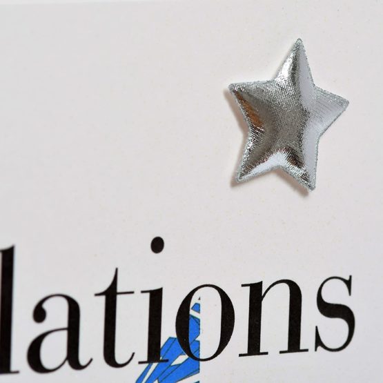 Claire Giles Hearts and Stars A Levels Congratulations Card - Blue - Image 4