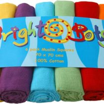Bright Bots Unisex Combo Muslin Squares (70 cm, Pack of 6)