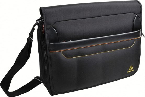 Exacompta Ref - 17234E Exactive Laptop Case, 38x30.5x10 cm, Padded Compartment for a 14 Inch Laptop or Tablet, Made from a Hardwearing Polyester, Black Exterior and Orange Interior - Image 2