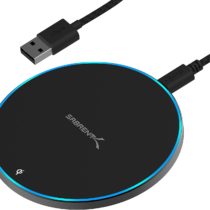 Sabrent 10W qi Wireless Fast Charger Charging Pad, Universally compatible with all qi enabled phones [AC Adapter Not Included] Black (WL-QIFC)