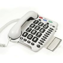 Geemarc AMPLIPOWER 40 - Amplified Extra Loud 40 dB Big Button Corded Telephone with Memory Buttons- Hearing Aid Compatible - White Colour- UK Version