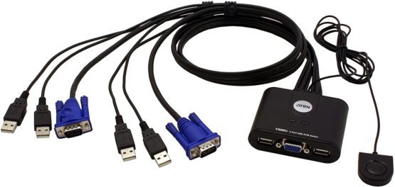 ATEN CS22U 2-Port USB Cable KVM Switch UK | #1 KVM Market Leader, black - Image 2