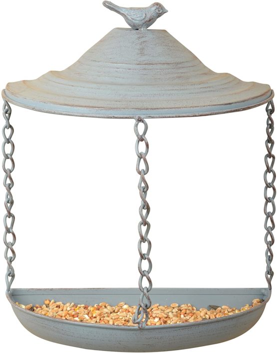 Fallen Fruits FB399 Ltd GREY METAL WALL BIRD FEEDER