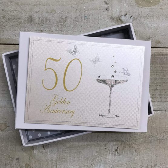 50th Golden Anniversary, Mini Photo Album, Champagne Glasses
