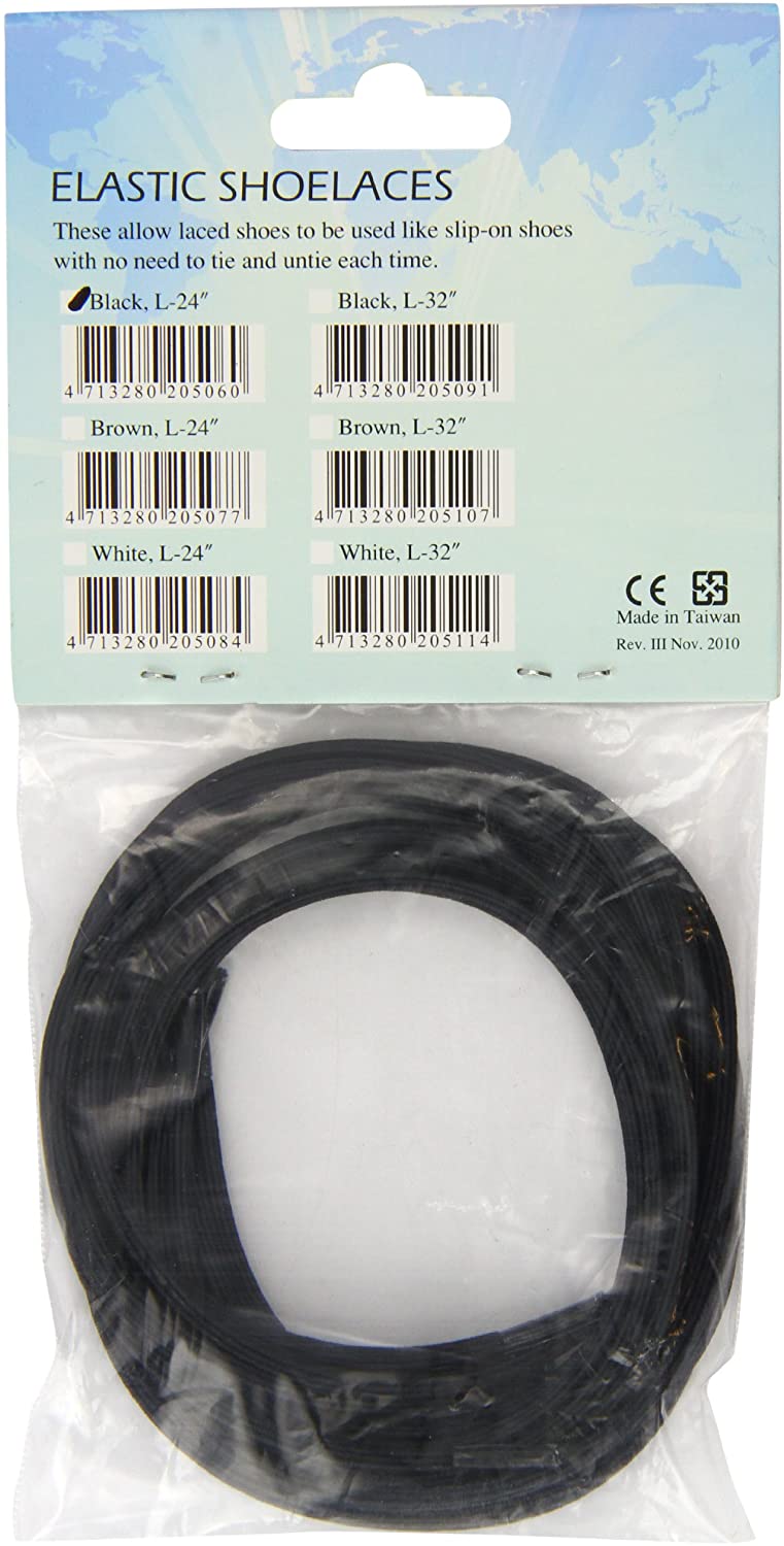 NRS Healthcare Elastic Shoe Laces Pair, Pack of 3 - Black, Le Noir, 12 - Image 2