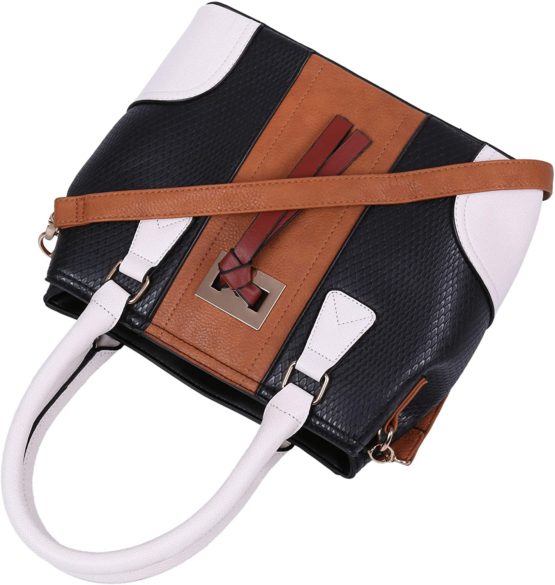 Black/Brown/Beige, Faux Leather Handbag For Ladies One Size - Image 3