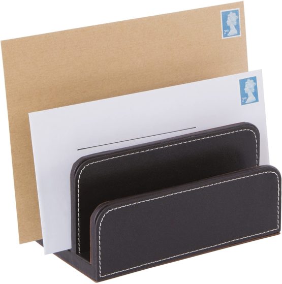 Osco TS-250119 Faux Leather Letter Holder, Brown, BPULH1 - Image 2
