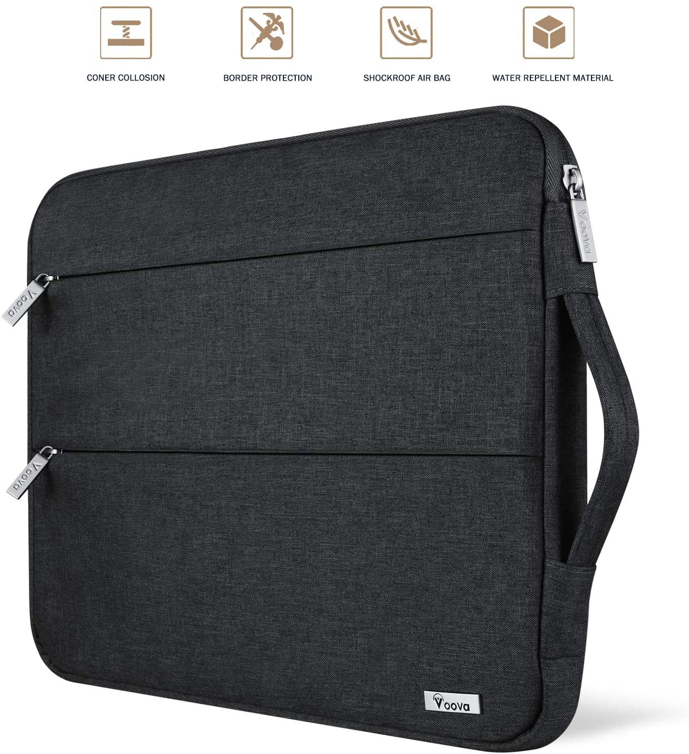 Voova Laptop Case Sleeve 15.6 16 Inch with Handle, Waterproof Slim Computer Cover Bag Compatible with MacBook Pro M3/M4 16