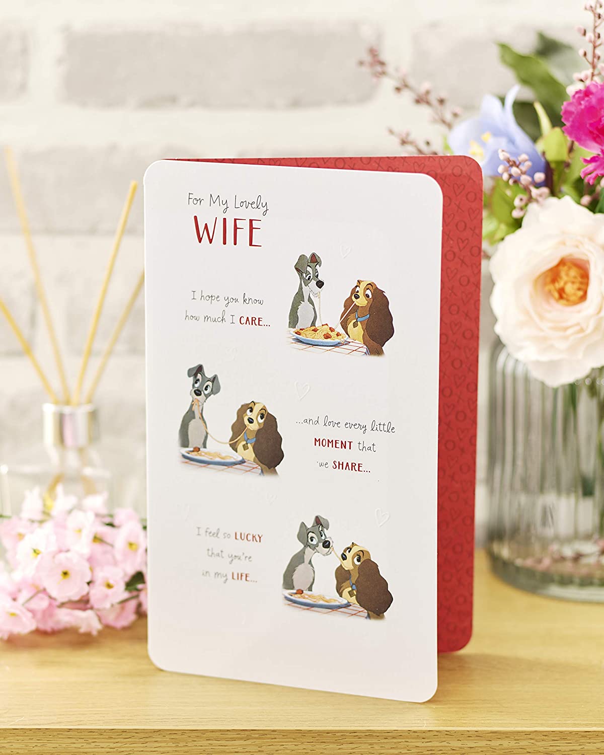 Wife Birthday Card - Birthday Card for Her - Disney Birthday Card for Wife - Lady and the Tramp Card for Wife - Image 4