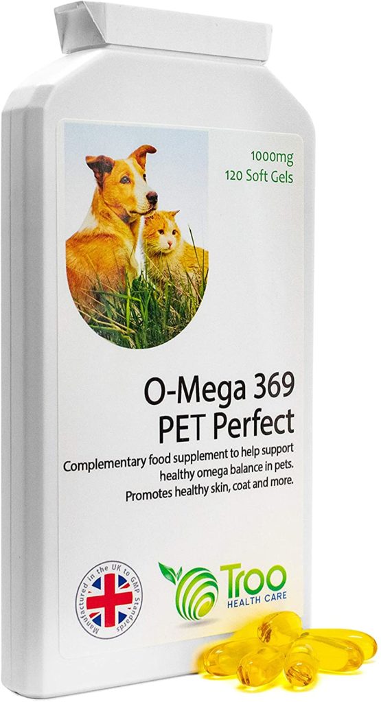Omega 369 Pet Perfect Omega Fish Oil - for Dogs and Cats - 1000mg 120 Capsules | Daily Omega 3 6 9 Supplement for Pets | UK Manufactured to GMP Standards