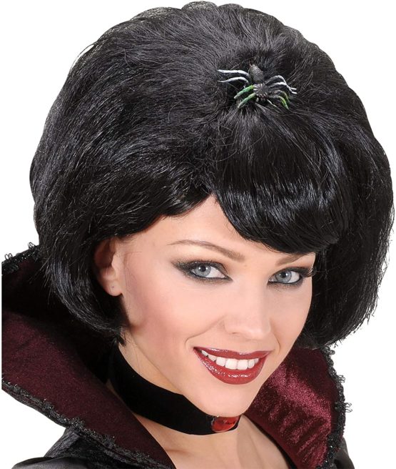Black Widow w/ Spider Wig for Fancy Dress Costumes & Outfits Accessory