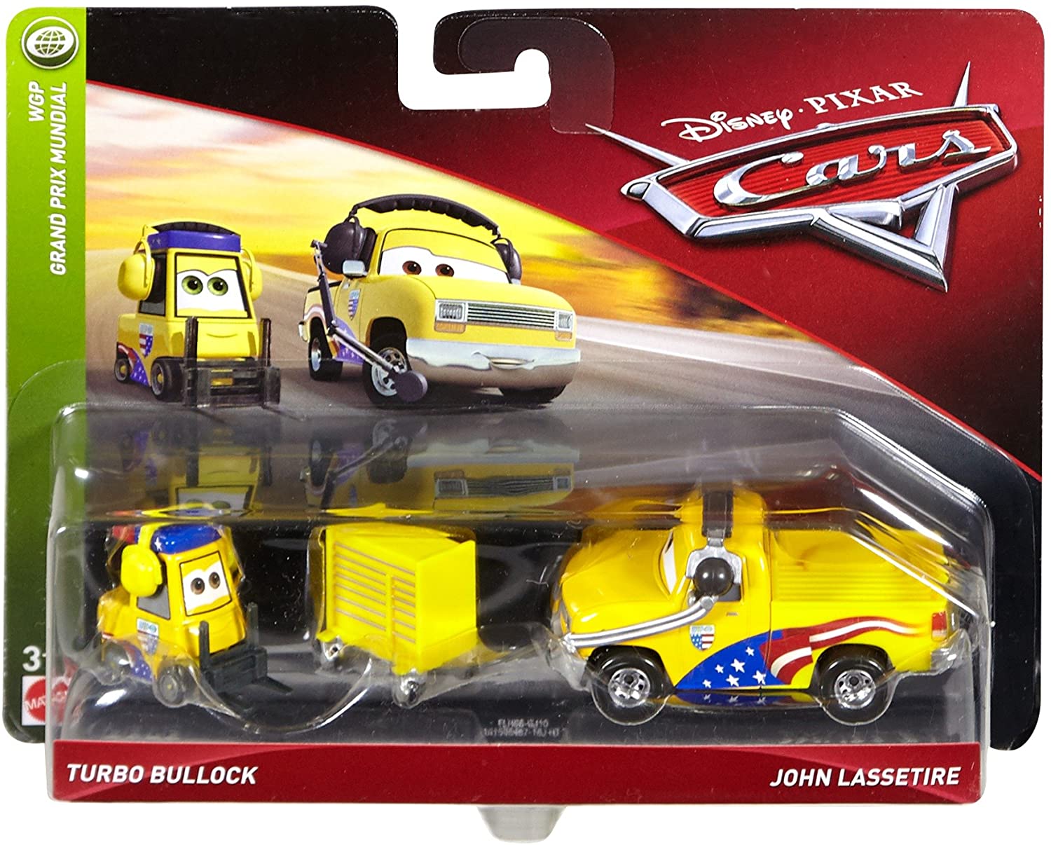 Disney Cars Character Car Turbo Bullock & John Lassetire Toy Vehicle (2 Pack)