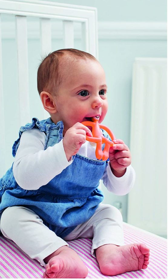 Matchstick Monkey Teething Toy for Baby, Stimulates and Massages Sore Gums, 3 Months Old+, Orange - Image 4