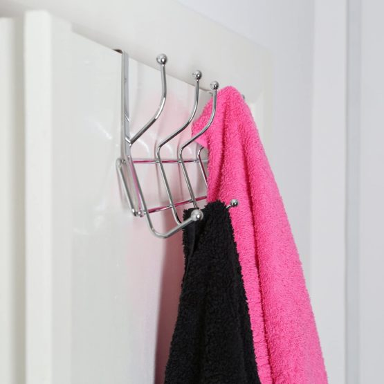 Premier Housewares 10 Hook Over the Door Hanger Chrome - Image 3