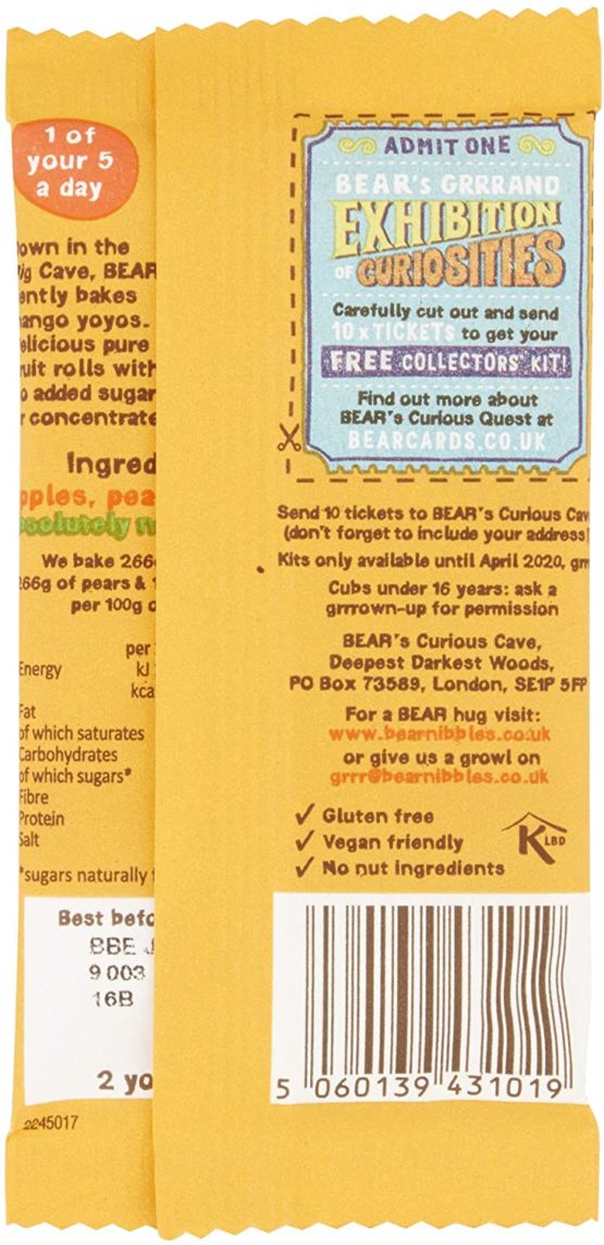 BEAR Mango Yoyos - Delicious Real Fruit Snacks - Great for Lunchboxes - Healthy Kids Snack - 18 x 20 g - Image 3