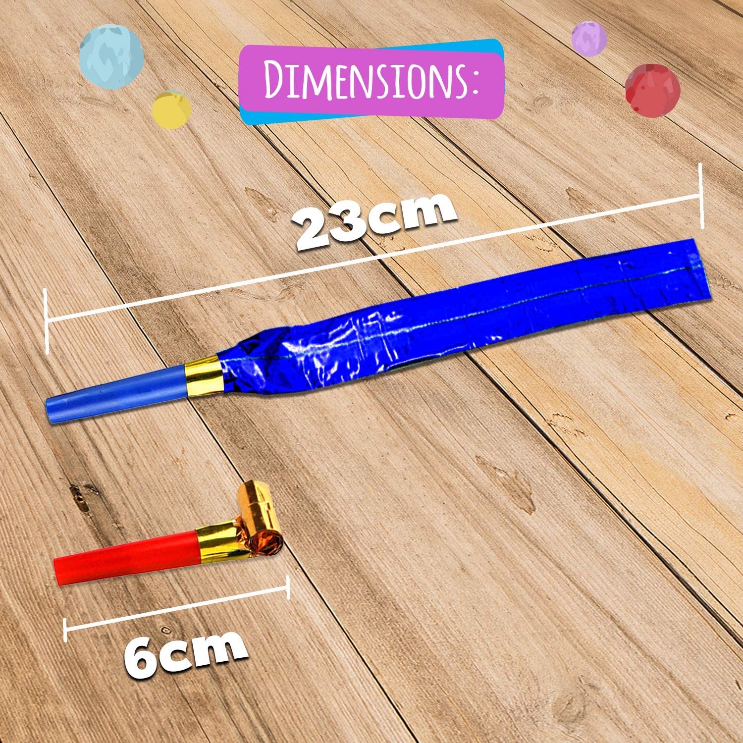 SOL 40pk Party Blowers for Party Bags Fillers for Kids Assorted Colours Party Blowers - Image 3