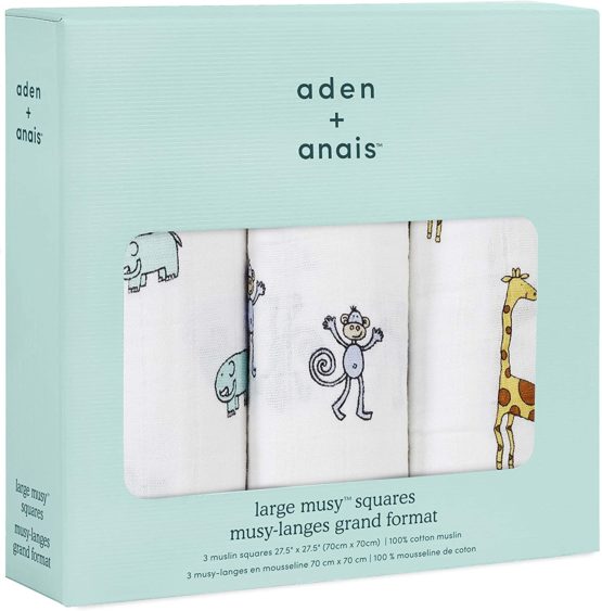aden + anais 100% Cotton Muslin Musy Squares, Multi-use Baby Cloths for Girls & Boys, 70x70cm, Ideal Newborn & Infant Nursing Set, Perfect Shower Gifts, 3 Pack, jungle jam - Image 2