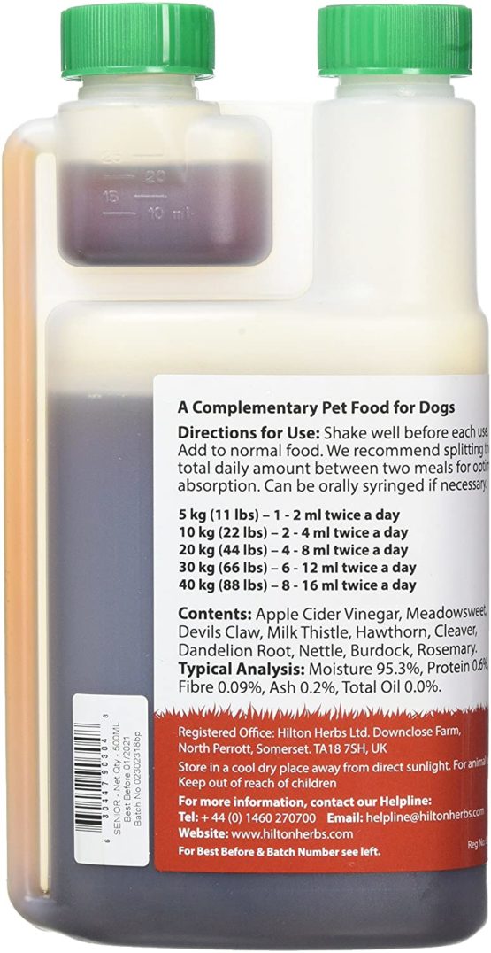 Hilton Herbs Canine Senior Gold Herbal Solution 500ml - Image 2