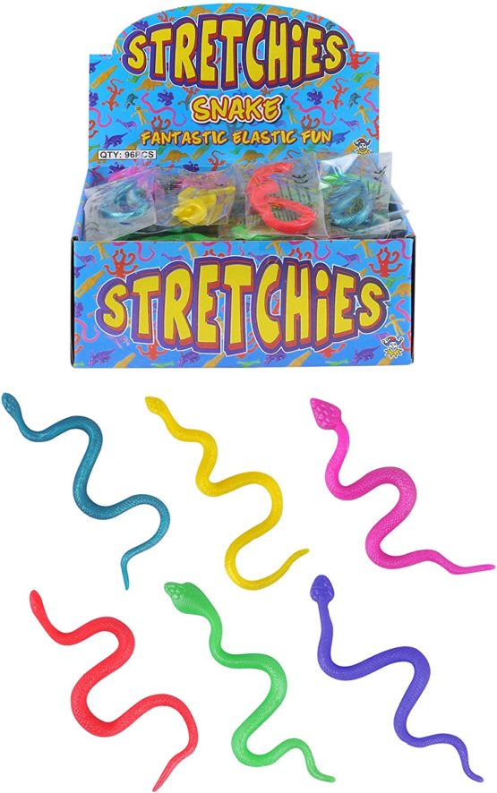 12 Stretchy Snakes - Assorted Colours