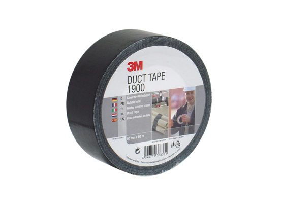 3M 1900S50 Value Duct Tape, 50 mm x 50 m, Black