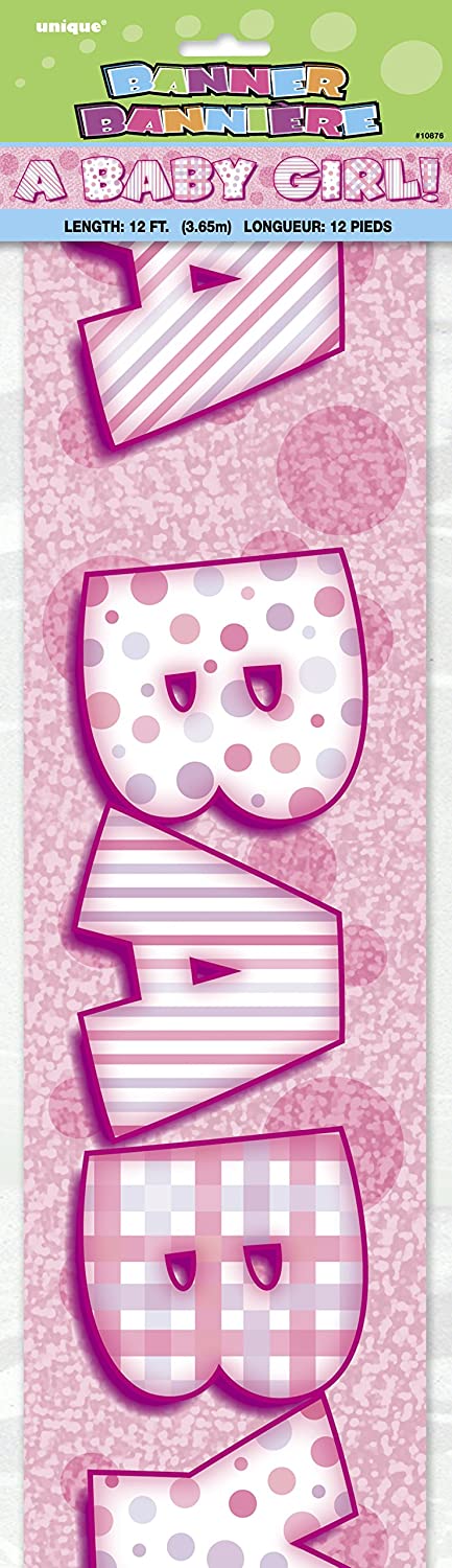 Baby Girl Pink Prism Banner (3.6 Meters) 1 Piece - Elegant and Distinctive Decorative Banner for Celebration & Decor
