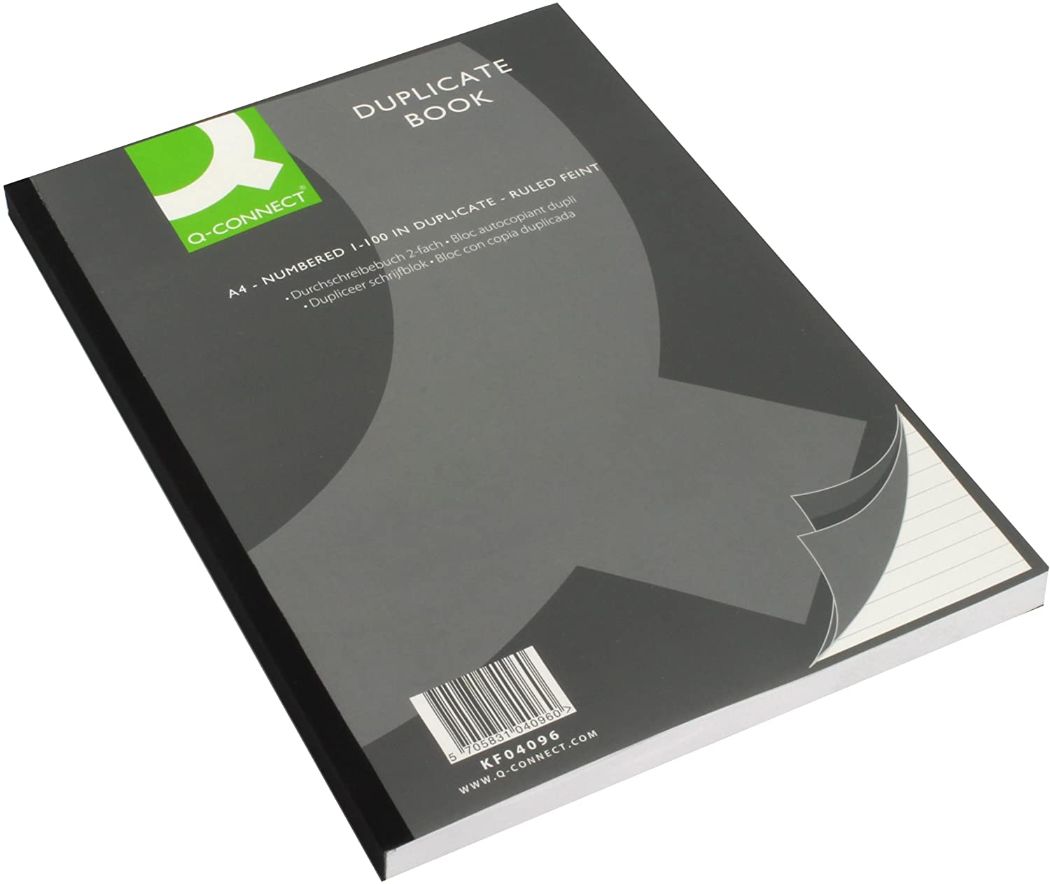 Q-Connect A4 Ruled Feint Duplicate Book, 210 x 297 mm