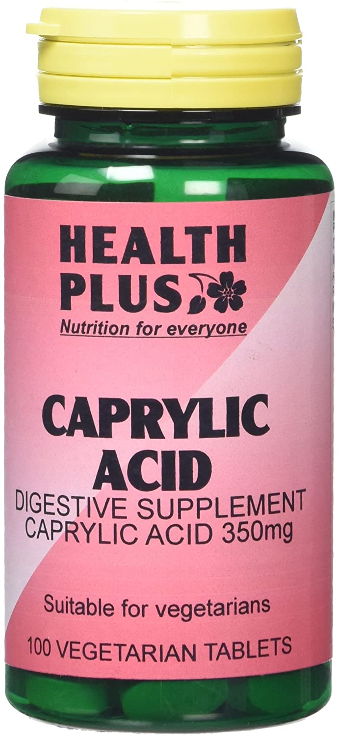 Health Plus Caprylic Acid 350mg Digestive Health Supplement - 100 Tablets