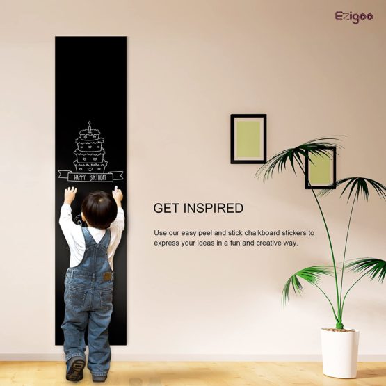 Chalkboard Sticker - Contact Paper Removable Blackboard Sticker-Chalkboard Wall Sticker - 17in x 83in 5pcs of Chalk - Ezigoo - Image 3