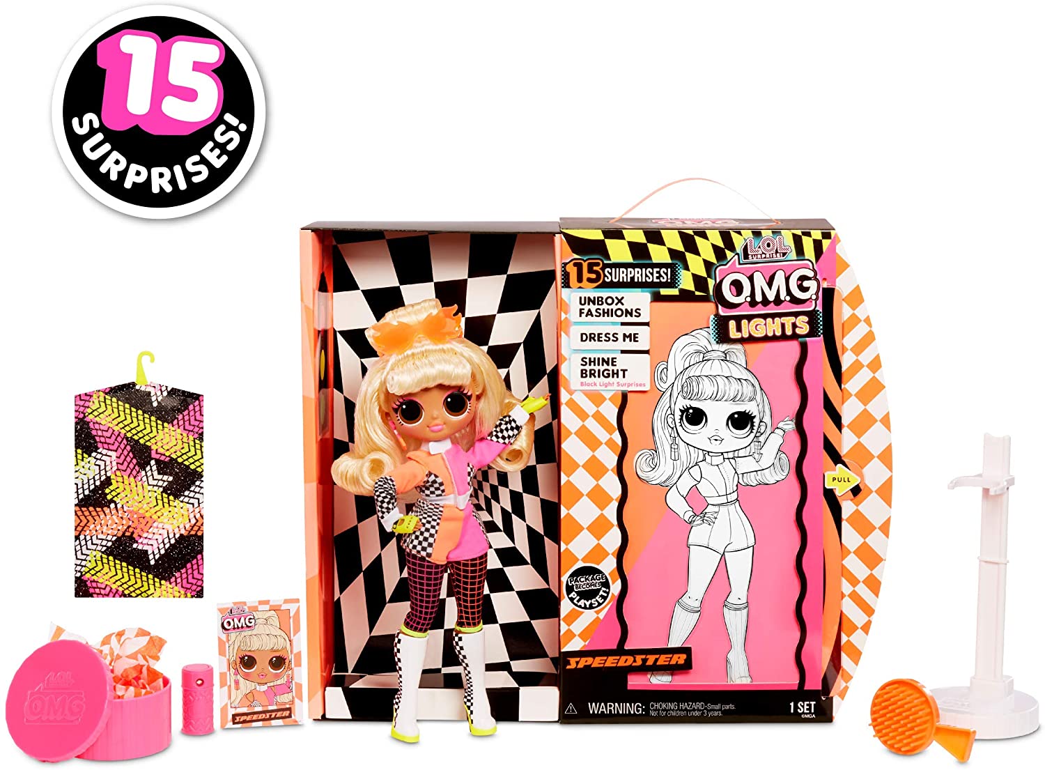 LOL Surprise Collectable Fashion Dolls - With 15 Surprises, Clothes and Accessories - Speedster - OMG Lights Series - Image 2