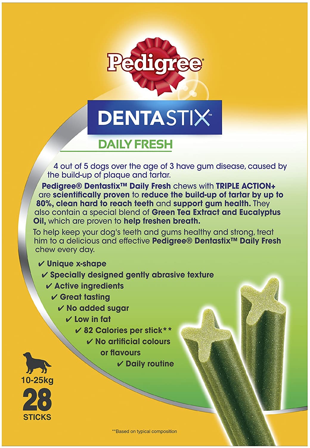 Pedigree Dentastix Fresh 28 Sticks (Pack Size: Medium Dog), May Vary, 180 g (Pack of 4) - Image 4