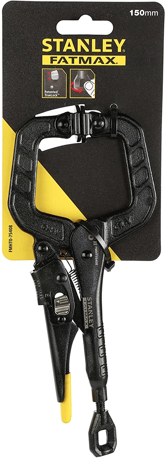 Stanley FMHT0-75408 150 mm C-Clamp Fatmax Locking Mole Grip Swivel Pads - Black - Image 3