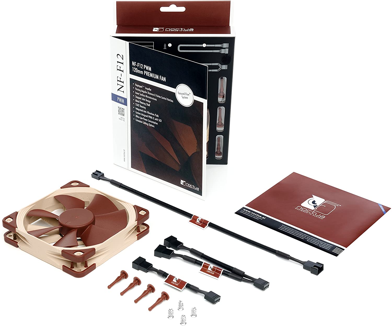 Noctua NF-F12 PWM, Premium Quiet Fan, 4-Pin (120mm, Brown) - Image 4