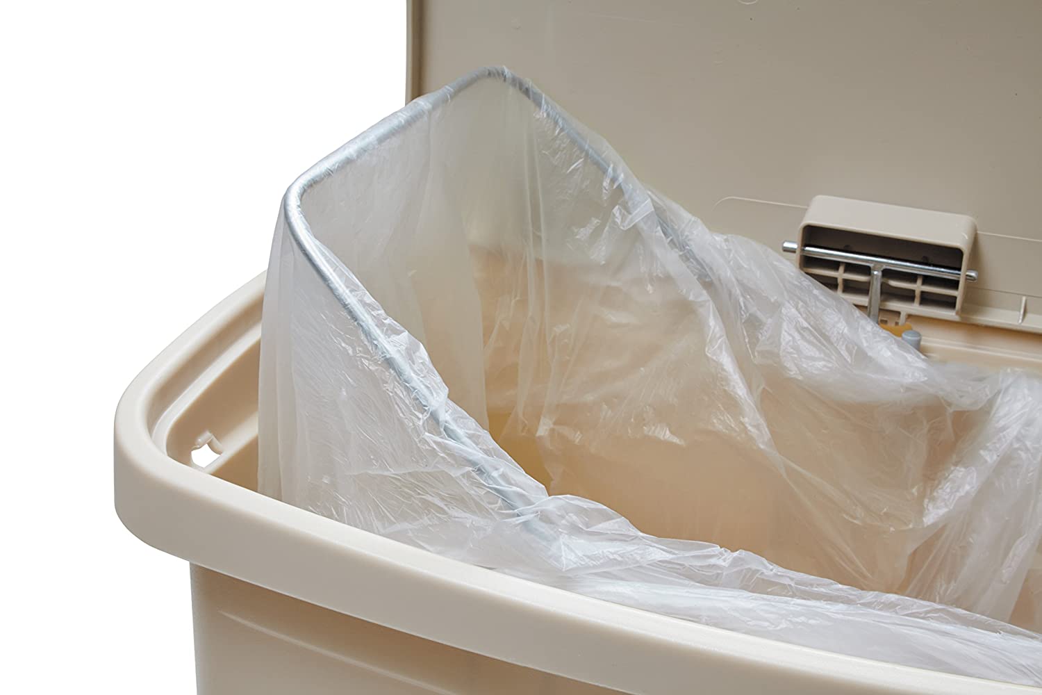Rubbermaid Commercial Products Slim Jim Step-on Resin Front Step Waste Receptacle Bin 30 Litre Beige 1883456 - Image 3
