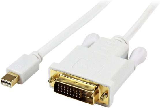 StarTech 6 foot Mini DisplayPort to DVI Active Adapter Converter Cable - 6 ft (1.8m) Active mDP to DVI M/M Cable - 1920x1200 - White (MDP2DVIMM6WS)