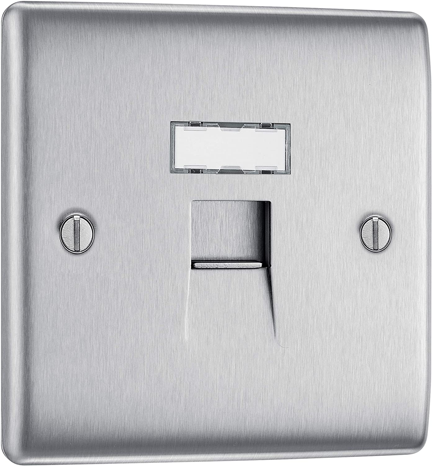 BG Electrical RJ45 Single Data Outlet, Brushed Steel - Image 2