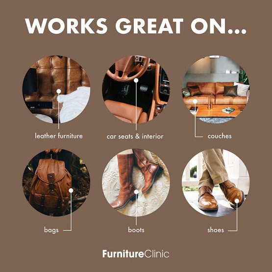 Furniture Clinic Leather Recolouring Balm - Leather Color Restorer for Furniture, Leather Color Repair for Faded & Scratched Sofas, Cars, Shoes and Clothing - 21 Colors for Leather Upholstery (Dark Brown) - Image 3