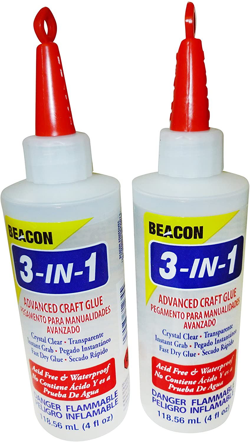 Beacon Adhesives 3-in-1 Advanced Craft Glue 118.56 ml, Dries Crystal Clear (Pack of 2), Done